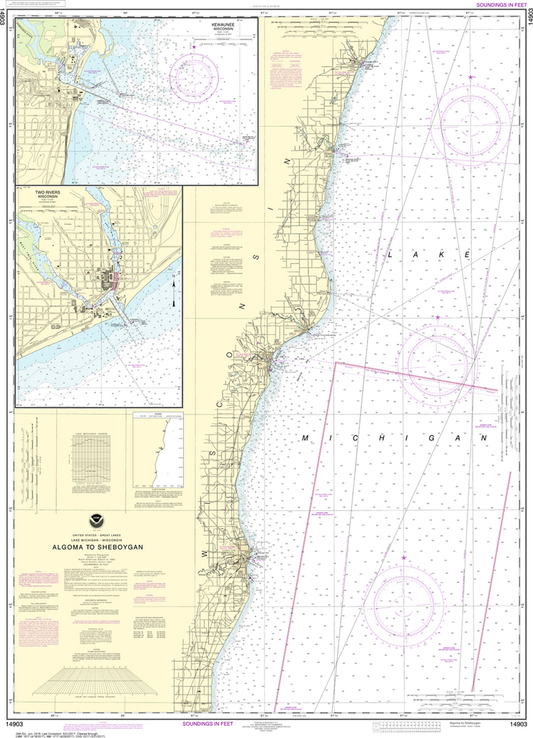 NOAA Chart 14903: Algoma to Sheboygan, Kewaunee, Two Rivers