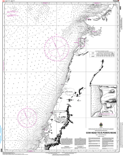 CHS Print-on-Demand Charts Canadian Waters-4663: Cow Head to/€ Pointe Riche, CHS POD Chart-CHS4663