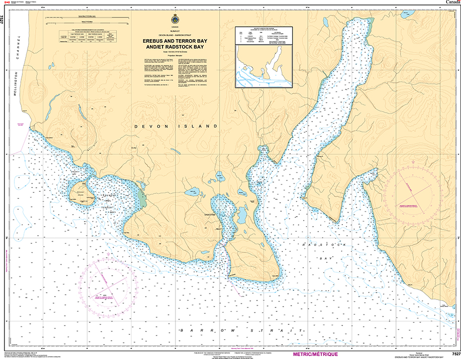 CHS Print-on-Demand Charts Canadian Waters-7527: Erebus and Terror Bay and/et Radstock Bay, CHS POD Chart-CHS7527
