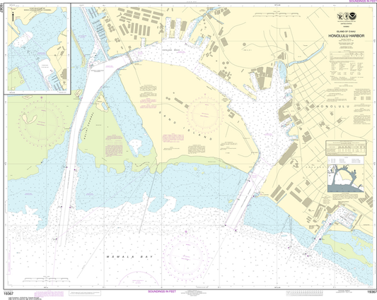 NOAA Chart 19367: Island of O'ahu - Honolulu Harbor