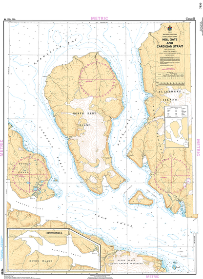 CHS Print-on-Demand Charts Canadian Waters-7930: Hell Gate and Cardigan Strait, CHS POD Chart-CHS7930