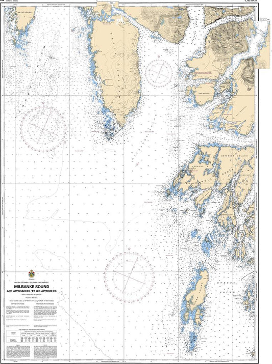 CHS Chart 3728: Milbanke Sound and Approaches/et les approches