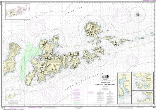 NOAA Chart 16471: Atka Pass to Adak Strait, Three Arm Bay, Adak Island, Kanaga Bay, Kanaga Island, Chapel Roads and Chapel Cove, Adak Island