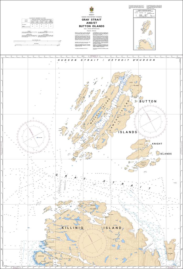 CHS Chart 5065: Gray Strait and / et Button Islands