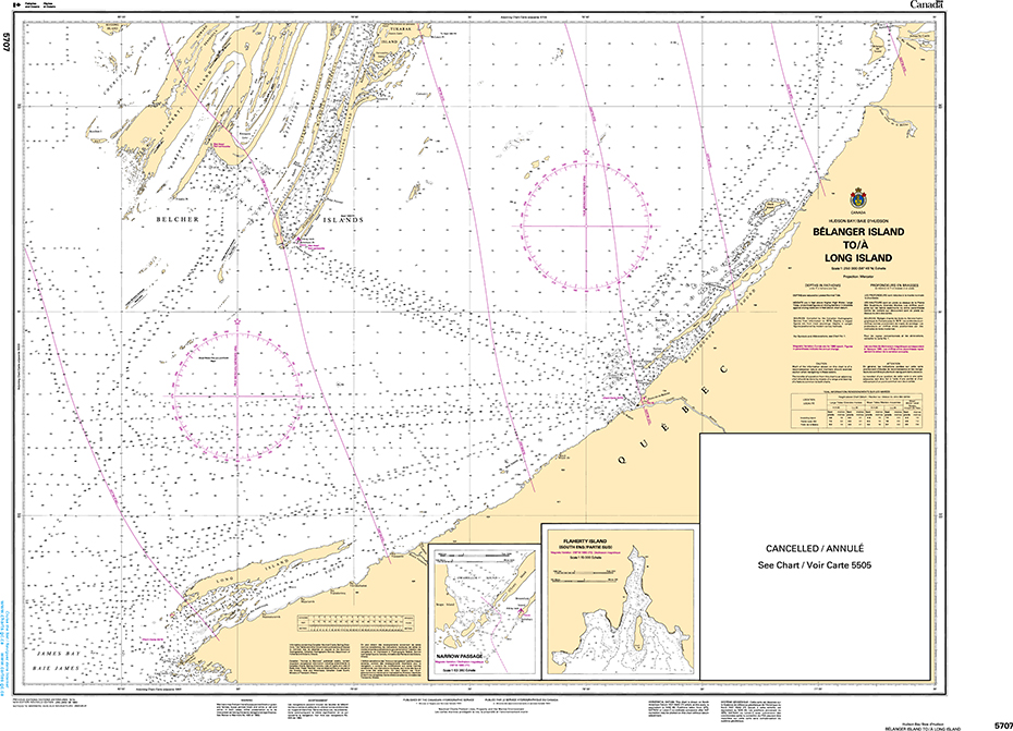 CHS Print-on-Demand Charts Canadian Waters-5707: BЋlanger Island to/€ Long Island, CHS POD Chart-CHS5707