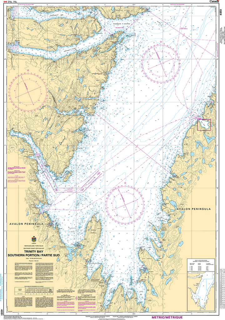 CHS Print-on-Demand Charts Canadian Waters-4851: Trinity Bay - Southern Portion/Partie Sud, CHS POD Chart-CHS4851