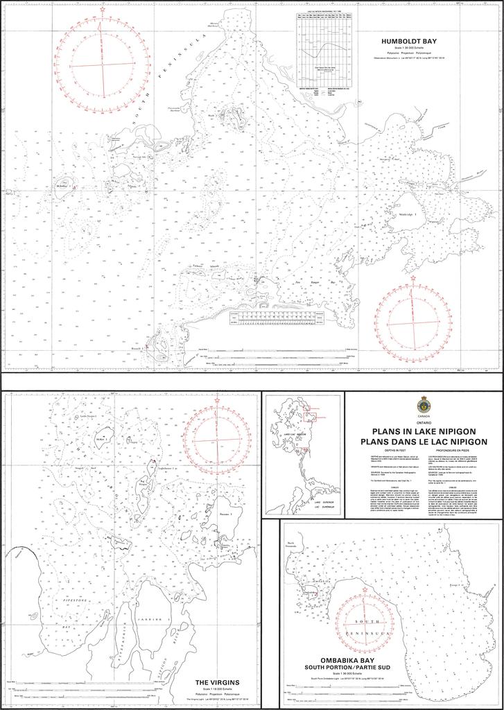 CHS Chart 6050: Plans in Lake Nipigon / Plans dans le lac Nipigon