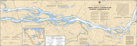 CHS Chart 6412: Camsell Bend to/à McGern Island Kilometre 460 / Kilometre 510