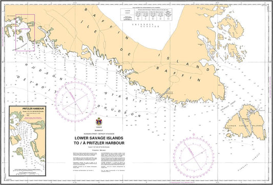 CHS Chart 5411: Lower Savage Islands to/à Pritzler Harbour