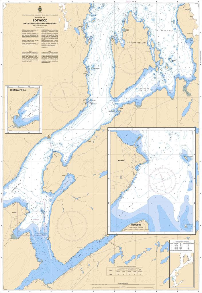 CHS Chart 4866: Botwood and Approaches / et les approches