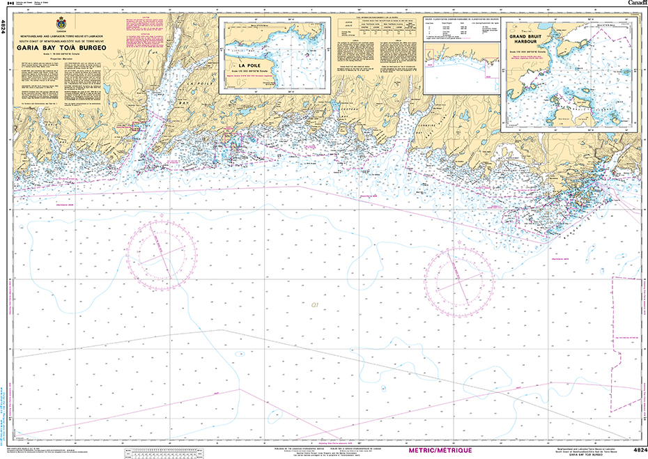 CHS Print-on-Demand Charts Canadian Waters-4824: Garia Bay to/€ Burgeo, CHS POD Chart-CHS4824