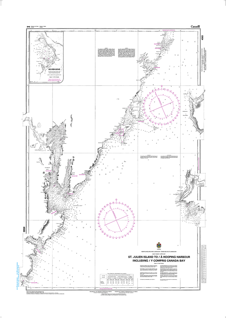 CHS Print-on-Demand Charts Canadian Waters-4583: St. Julien Island to/€ Hooping Harbour including/y compris Canada Bay, CHS POD Chart-CHS4583