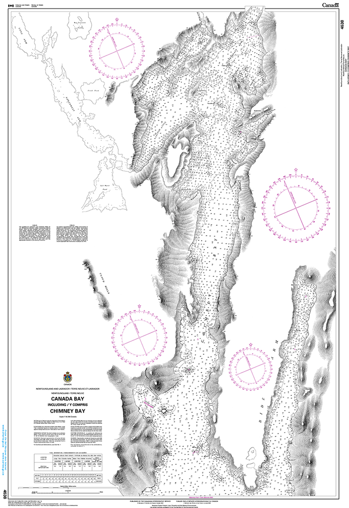 CHS Print-on-Demand Charts Canadian Waters-4538: Canada Bay including / y compris Chimney Bay, CHS POD Chart-CHS4538