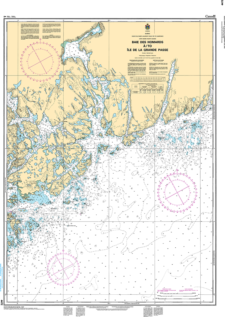CHS Print-on-Demand Charts Canadian Waters-4472: Baie des Homards €/to лle de la Grande Passe, CHS POD Chart-CHS4472