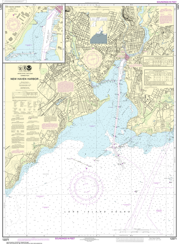 NOAA Chart 12371: New Haven Harbor, New Haven Harbor (Inset)