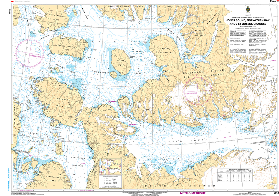 CHS Print-on-Demand Charts Canadian Waters-7950: Jones Sound,Norwegian Bay and Queens Channel, CHS POD Chart-CHS7950
