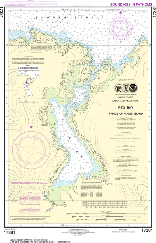NOAA Chart 17381: Red Bay, Prince of Wales Island