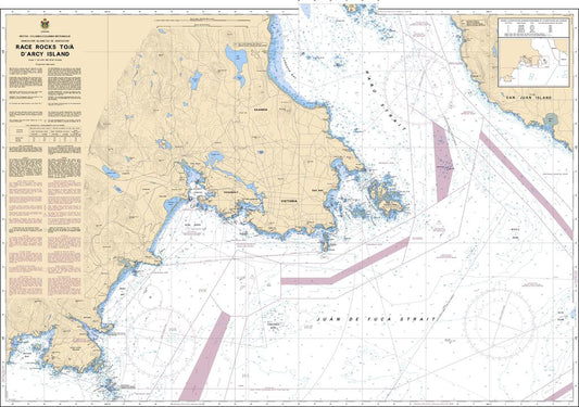 CHS Chart 3440: Race Rocks to/à DArcy Island