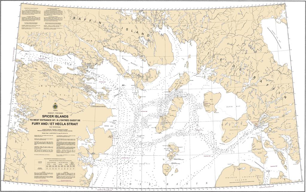 CHS Chart 7067: Spicer Islands to West Entrance of/ à LEntrée Ouest de Fury and/et Hecla Strait