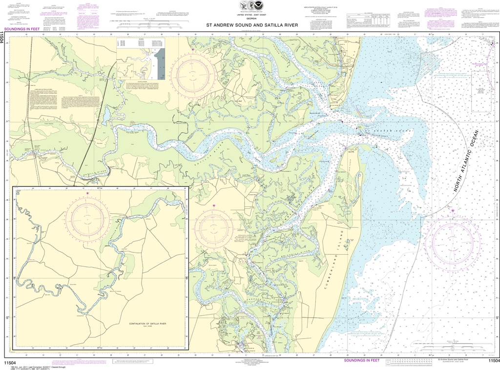 NOAA Chart 11504: St. Andrew Sound and Satilla River