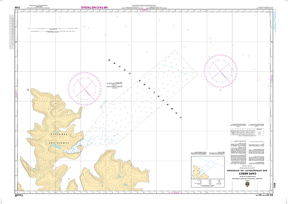 CHS Print-on-Demand Charts Canadian Waters-7136: Cape Mercy and Approaches/et les Approches, CHS POD Chart-CHS7136