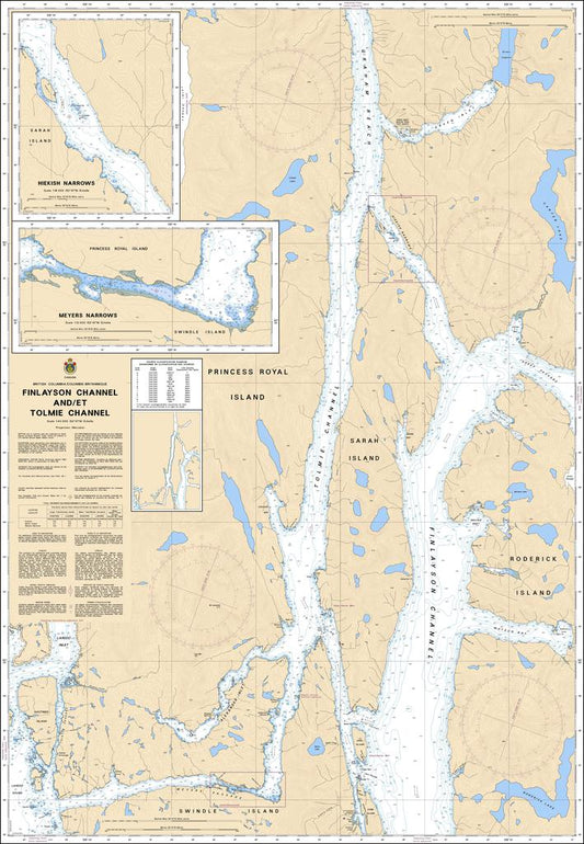 CHS Chart 3943: Finlayson Channel and/et Tolmie Channel