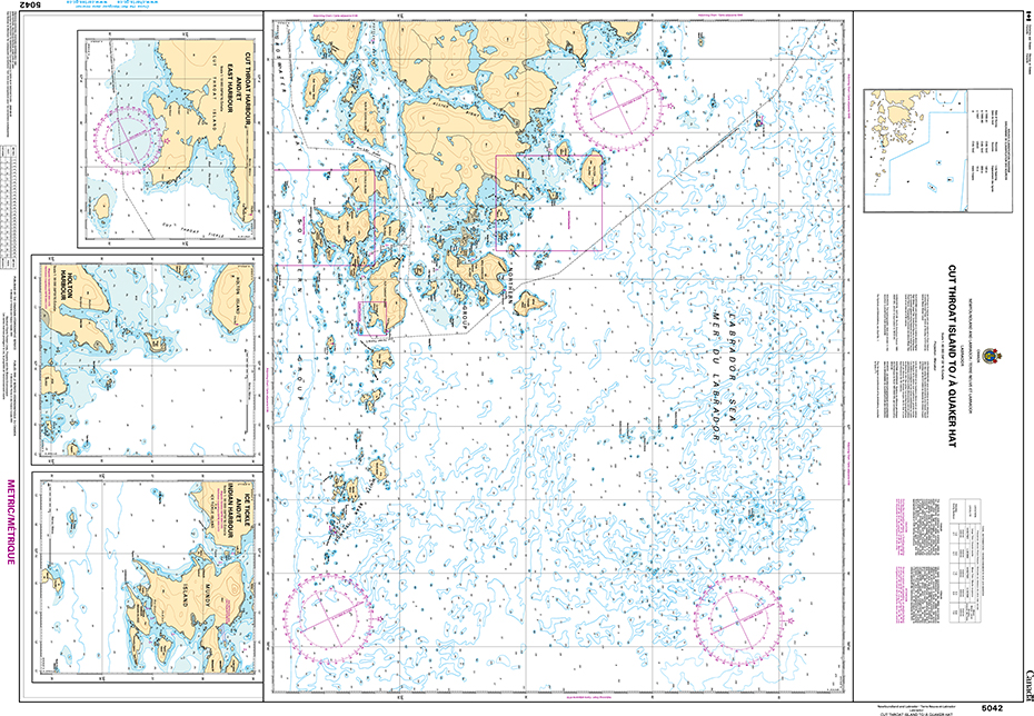CHS Print-on-Demand Charts Canadian Waters-5042: Cut Throat Island to/€ Quaker Hat, CHS POD Chart-CHS5042