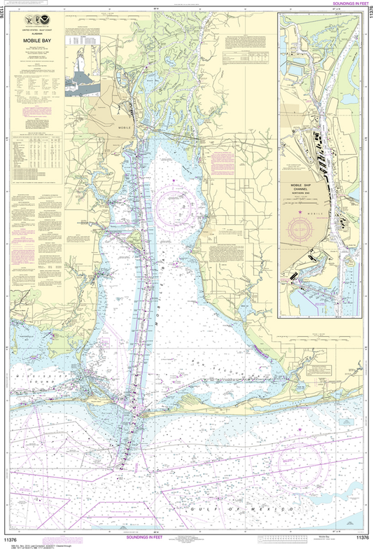 NOAA Chart 11376: Mobile Bay - Mobile Ship Channel, Northern End