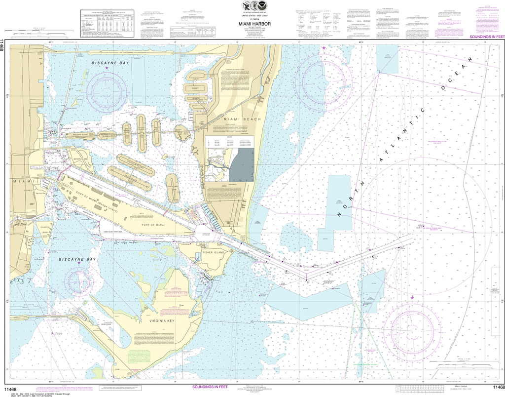 NOAA Chart 11468: Miami Harbor