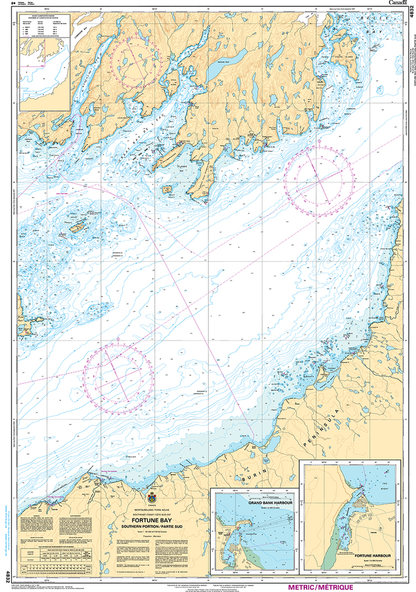 CHS Print-on-Demand Charts Canadian Waters-4832: Fortune Bay - Southern Portion/Partie Sud, CHS POD Chart-CHS4832