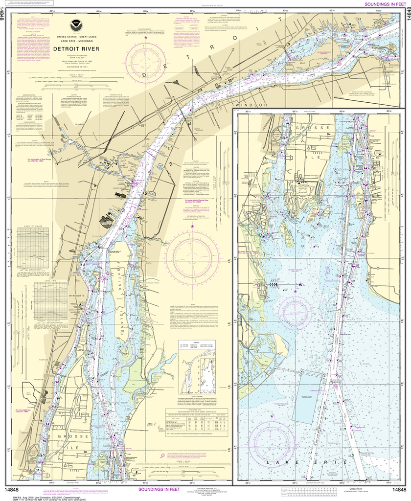 NOAA Chart 14848: Detroit River