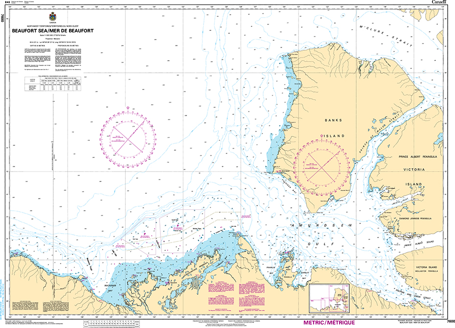 CHS Print-on-Demand Charts Canadian Waters-7600: Beaufort Sea/ Mer de Beaufort, CHS POD Chart-CHS7600