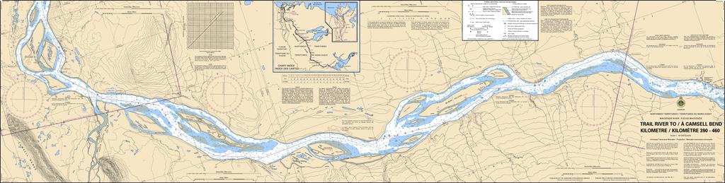 CHS Chart 6411: Trail River to/à Camsell Bend Kilometre 390 / Kilometre 460