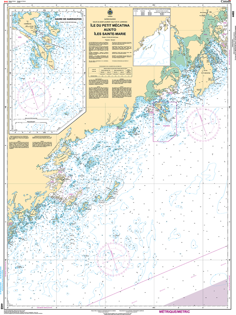 CHS Print-on-Demand Charts Canadian Waters-4468: лle du Petit MЋcatina aux/to лles Sainte-Marie, CHS POD Chart-CHS4468