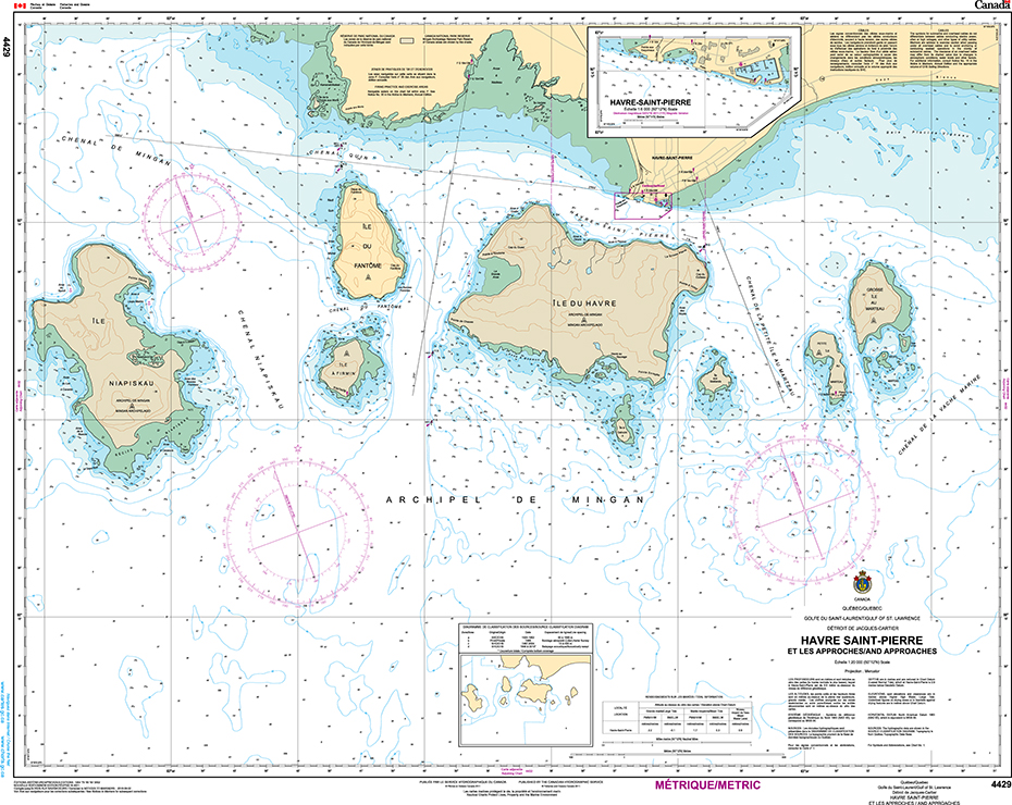 CHS Print-on-Demand Charts Canadian Waters-4429: Havre Saint-Pierre et les approches/and Approaches, CHS POD Chart-CHS4429