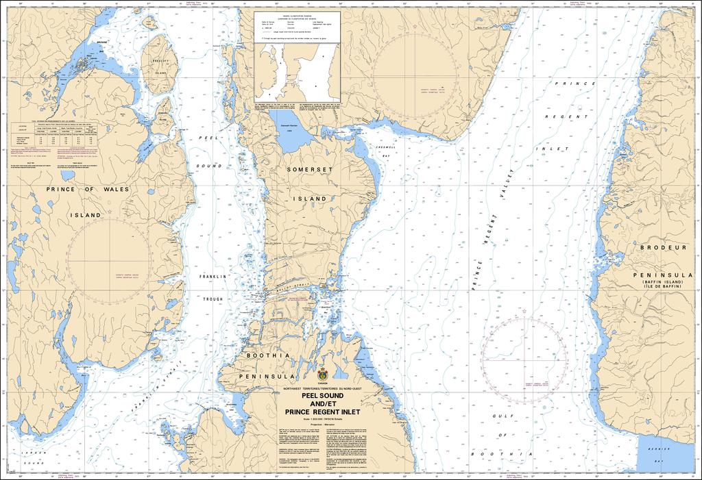 CHS Chart 7575: Peel Sound and/et Prince Regent Inlet