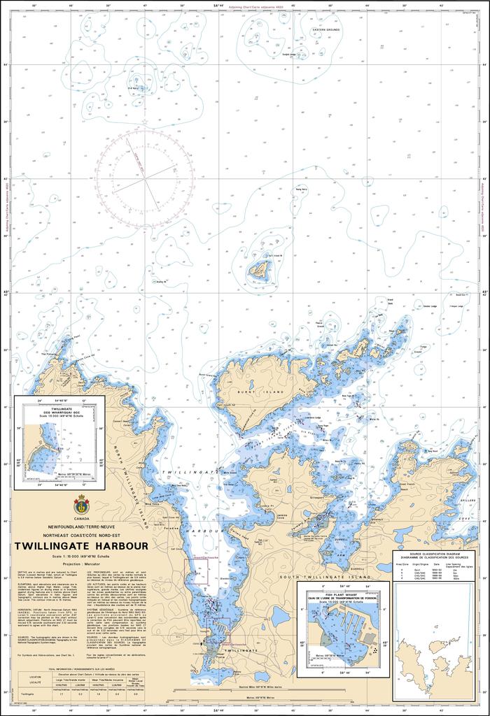 CHS Chart 4886: Twillingate Harbours