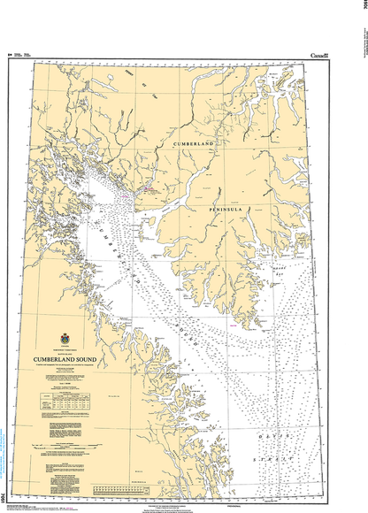 CHS Print-on-Demand Charts Canadian Waters-7051: Cumberland Sound, CHS POD Chart-CHS7051