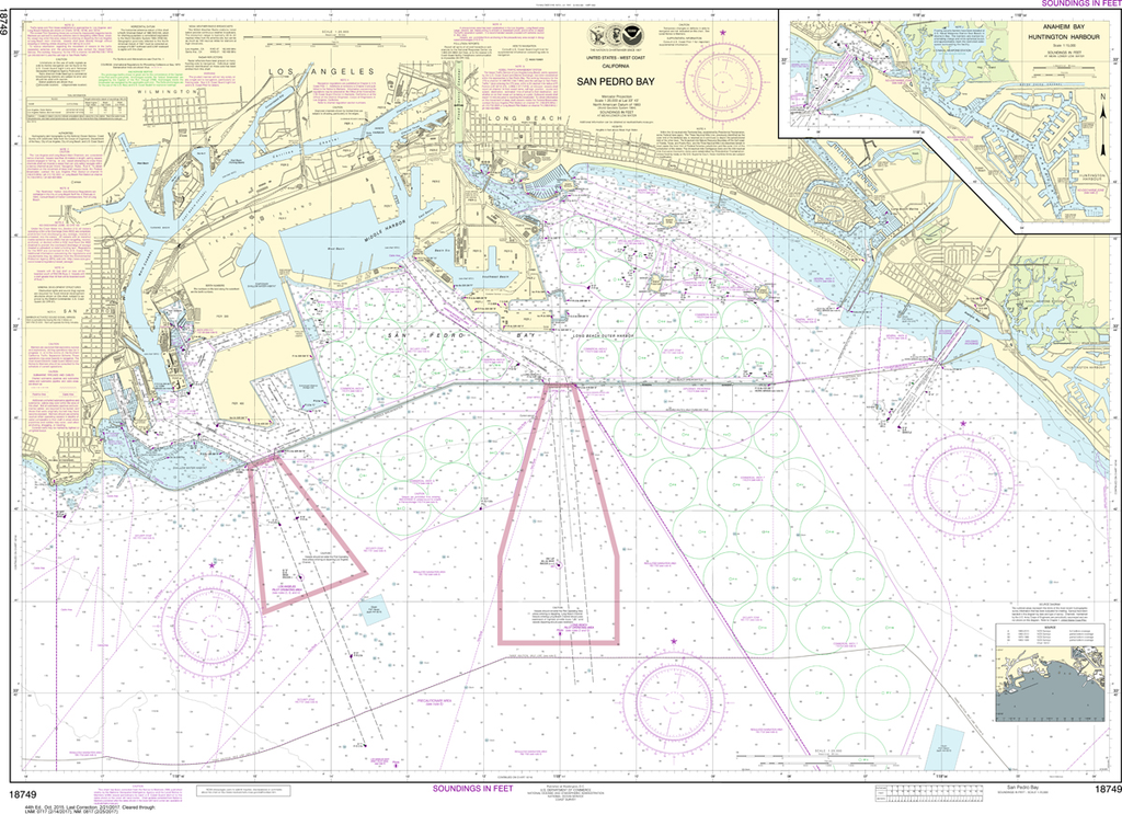 NOAA Chart 18749: San Pedro Bay, Anaheim Bay, Huntington Harbor