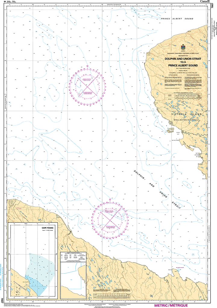 CHS Print-on-Demand Charts Canadian Waters-7667: Dolphin and Union Strait To/ A Prince Albert Sound, CHS POD Chart-CHS7667