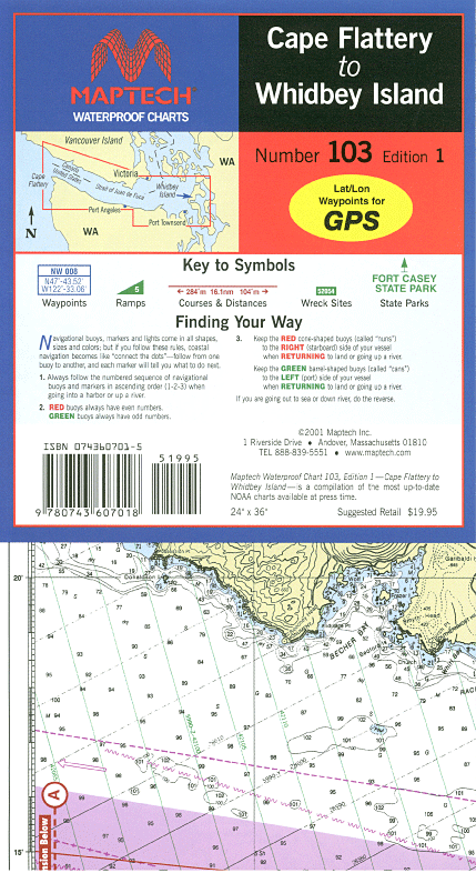 Captain's-Nautical-Supplies-Maptech-Waterproof-Chart-Cape-Flattery-Whidbey-Island