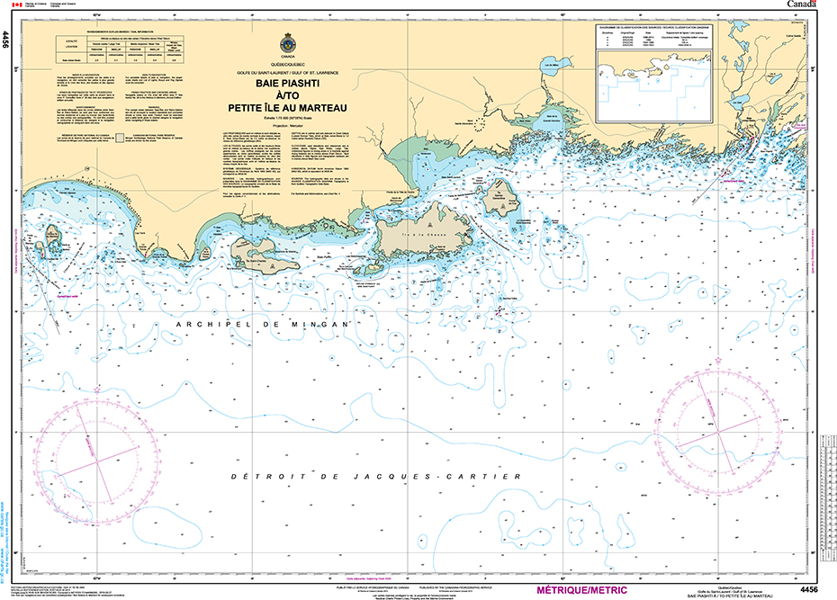 CHS Print-on-Demand Charts Canadian Waters-4456: Baie Piashti €/to Petite лle au Marteau, CHS POD Chart-CHS4456