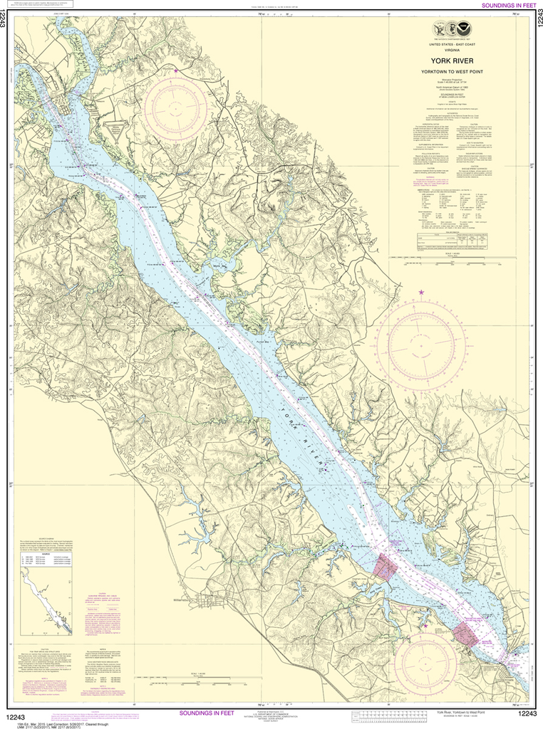 NOAA Chart 12243: York River - Yorktown to West Point