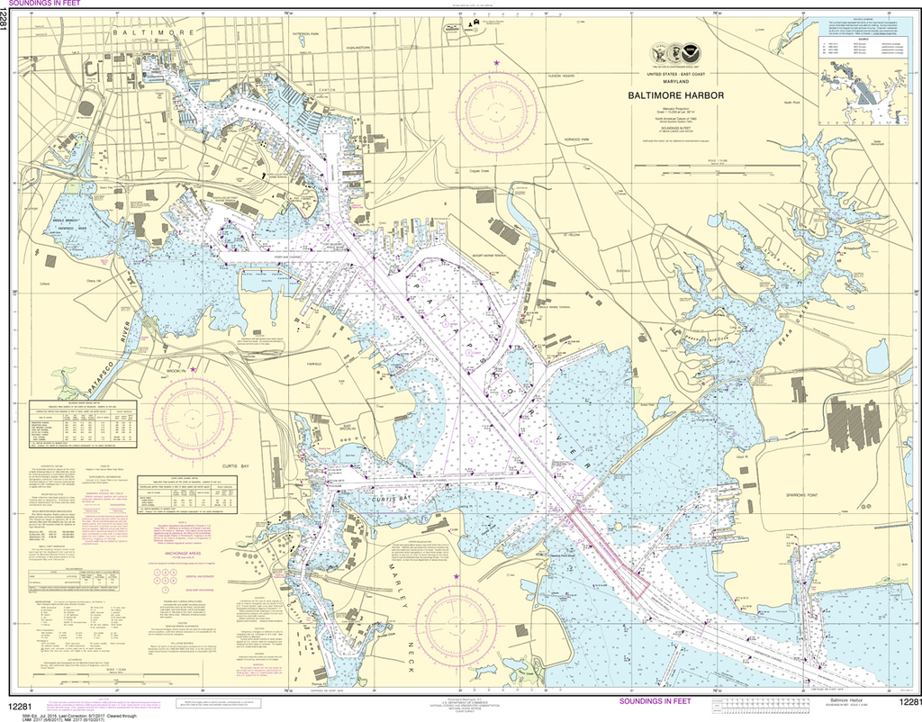 NOAA Chart 12281: Baltimore Harbor