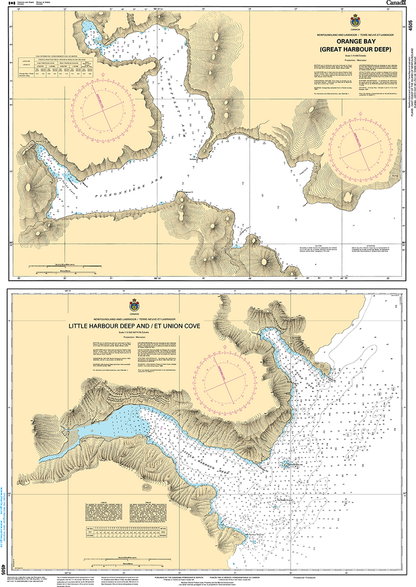 CHS Print-on-Demand Charts Canadian Waters-4505: Plans - East Coast of the Island of Newfoundland/C™te Est de lлle de Terre Neuve, CHS POD Chart-CHS4505