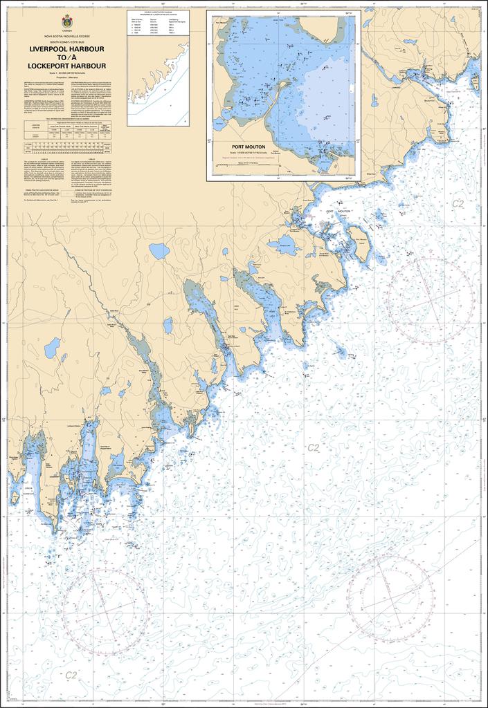 CHS Chart 4240: Liverpool Harbour to / à Lockeport Harbour