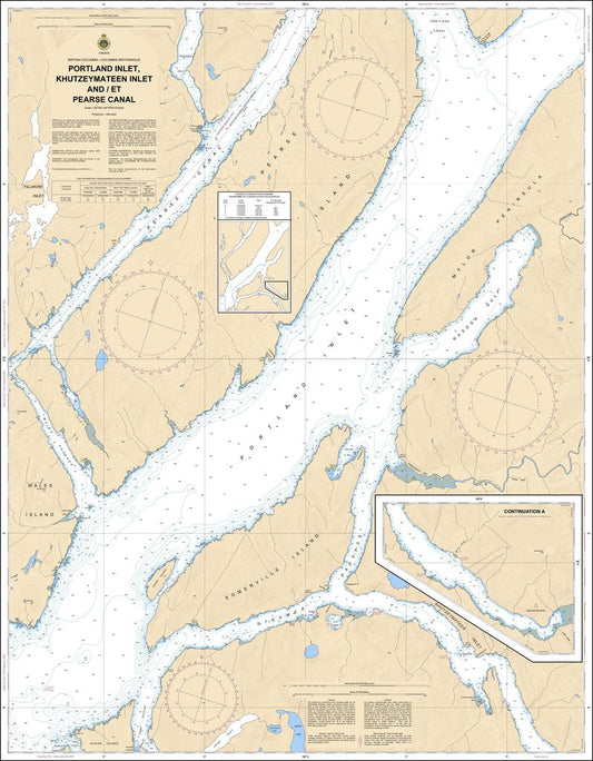 CHS Chart 3994: Portland Inlet, Khutzeymateen Inlet and Pearse Canal