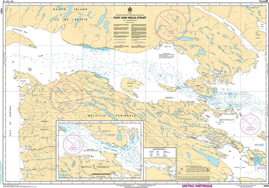 CHS Print-on-Demand Charts Canadian Waters-7487: Fury and Hecla Strait, CHS POD Chart-CHS7487