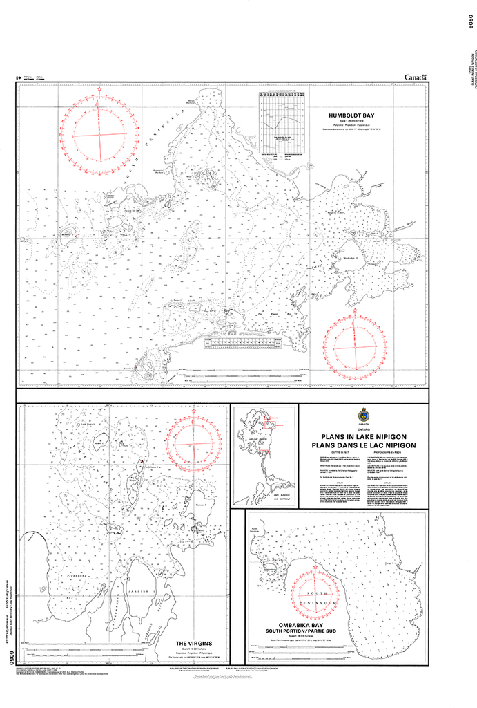 CHS Print-on-Demand Charts Canadian Waters-6050: Plans in Lake Nipigon / Plans dans le lac Nipigon, CHS POD Chart-CHS6050