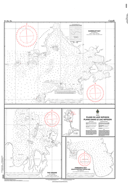 CHS Print-on-Demand Charts Canadian Waters-6050: Plans in Lake Nipigon / Plans dans le lac Nipigon, CHS POD Chart-CHS6050
